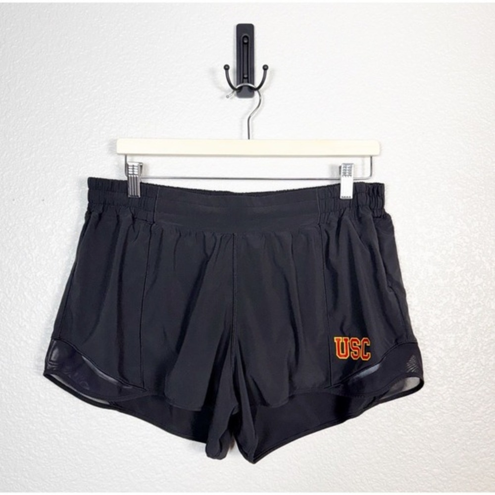 Lululemon Size 14 USC College Hotty Hot Shorts Black‎ Running Athletic